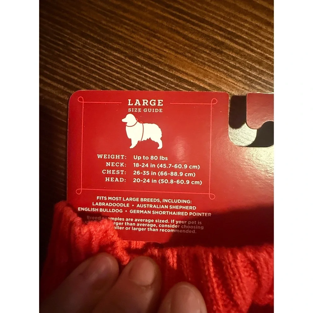 Wondershop at Target Red Pet Sweater Dog Cat Size L Up to 80 lbs